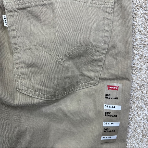 Levi's 505 Regular Tan Straight Jeans Casual Style Size 36x34 - Picture 9 of 15